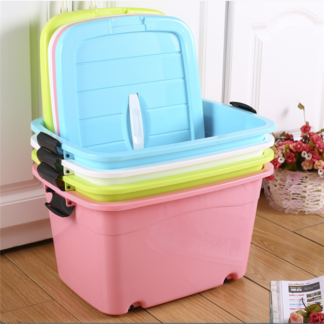 2018 New Wholesale Promotional High Quality Plastic Storage Box With Lid Clothes Plastic Storage