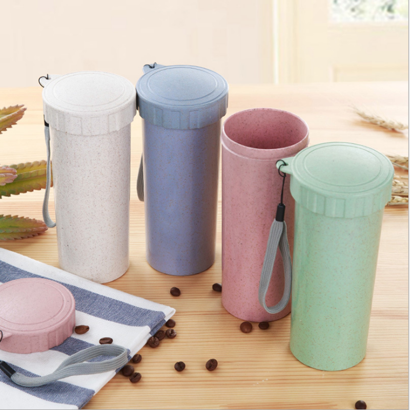 Eco Friendly Reusable Straw Wheat Water Bottle Coffee And Tea Bottle