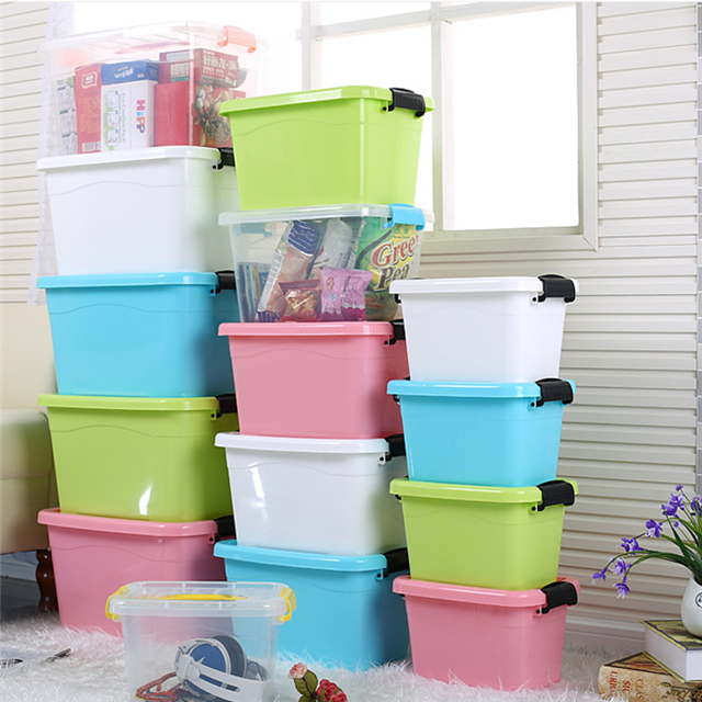 2018 New Wholesale Promotional High Quality Plastic Storage Box With Lid Clothes Plastic Storage