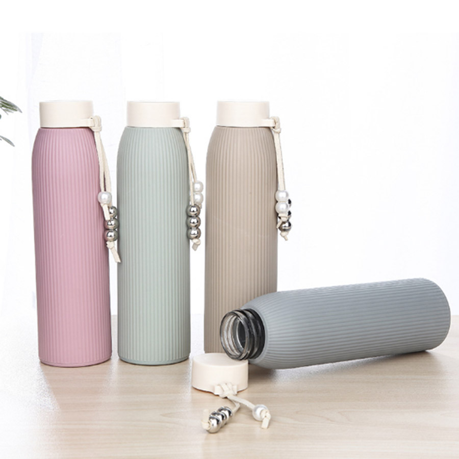 310ml double wall insulated glass bottle matt color pearl gift glass
