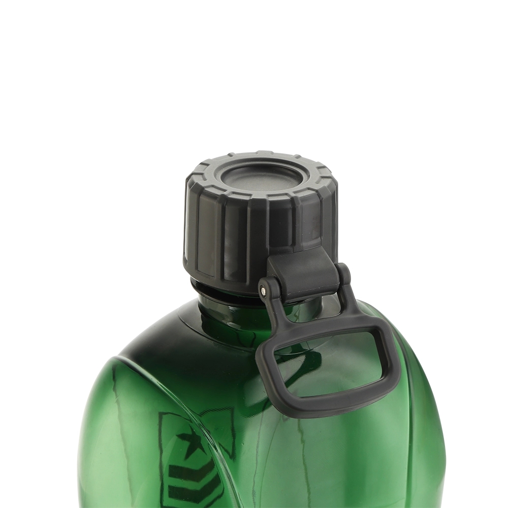 650ml Portable Flat Army Green Plastic Drinking Water Bottle Sport